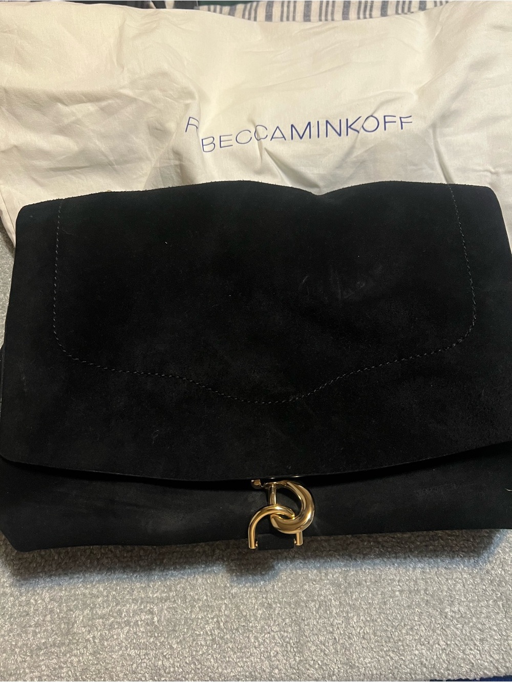 Rebecca Minkoff Black Suede Satchel Bag